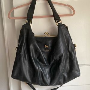 Black leather Emma Fox purse
